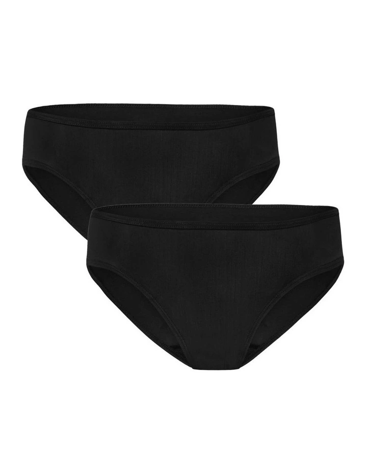 Teen Period Swimwear Bikini Brief 2 Pack in Black image 1