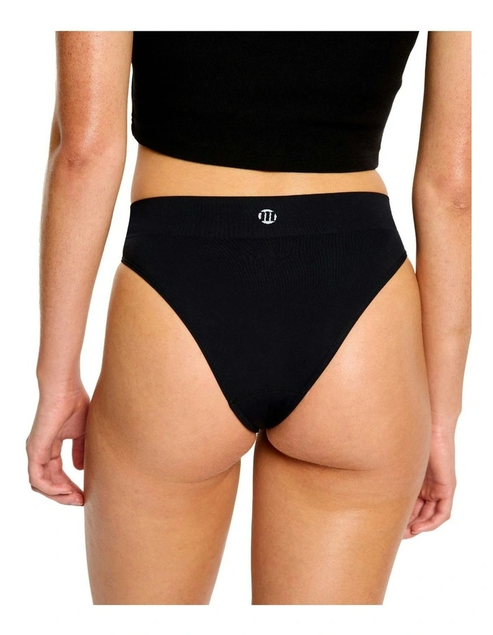 Seamfree Hi Waist Cheeky Period Underwear Moderate Absorbency in Black image 4