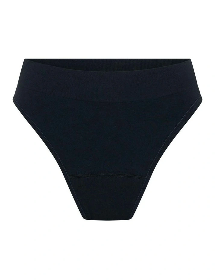 Seamfree Hi Waist Cheeky Period Underwear Moderate Absorbency in Black image 5