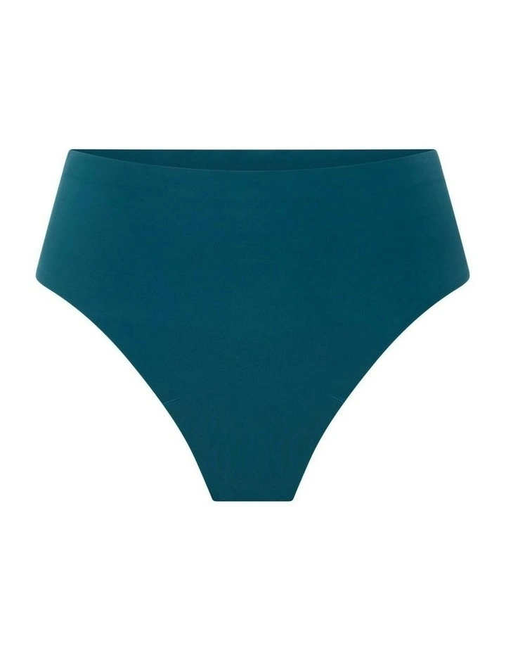Seamfree Hi Waist Cheeky Period Underwear Moderate Absorbency in Teal Blue image 5