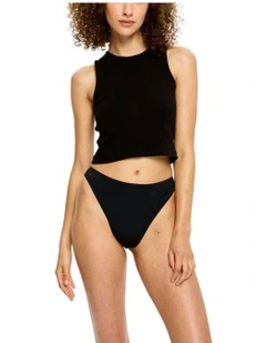 Seamfree Hi Waist Period Underwear Thong Light Absorbency in Black