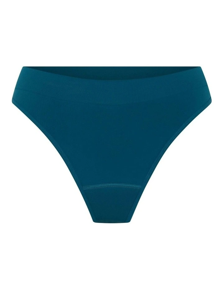Light Absorbency Hi Waist Period Underwear Thong in Blue image 5