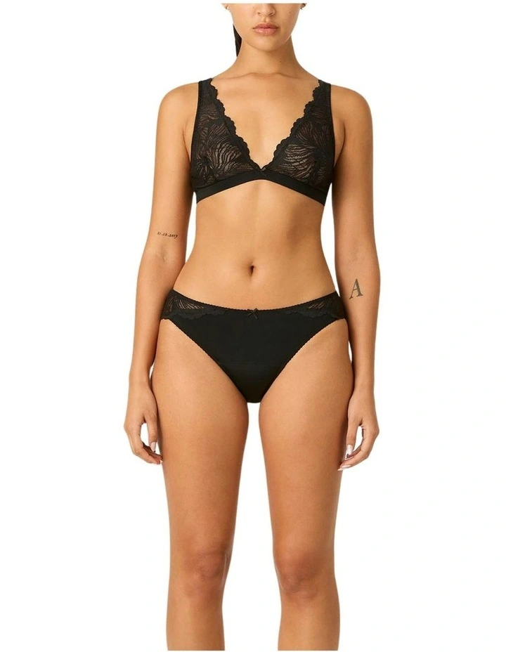 Ines Midi Period Underwear Brief in Noir Black image 1
