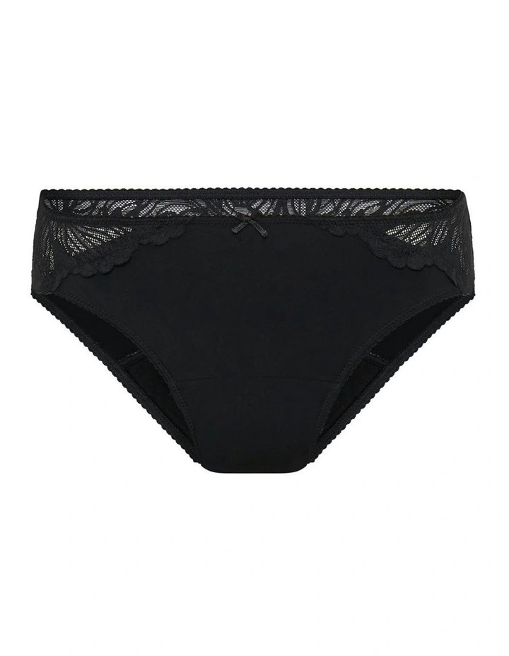 Ines Midi Period Underwear Brief in Noir Black image 6