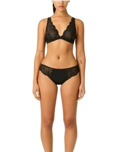 Light Absorbency Camille Period Underwear Thong in Noir Black