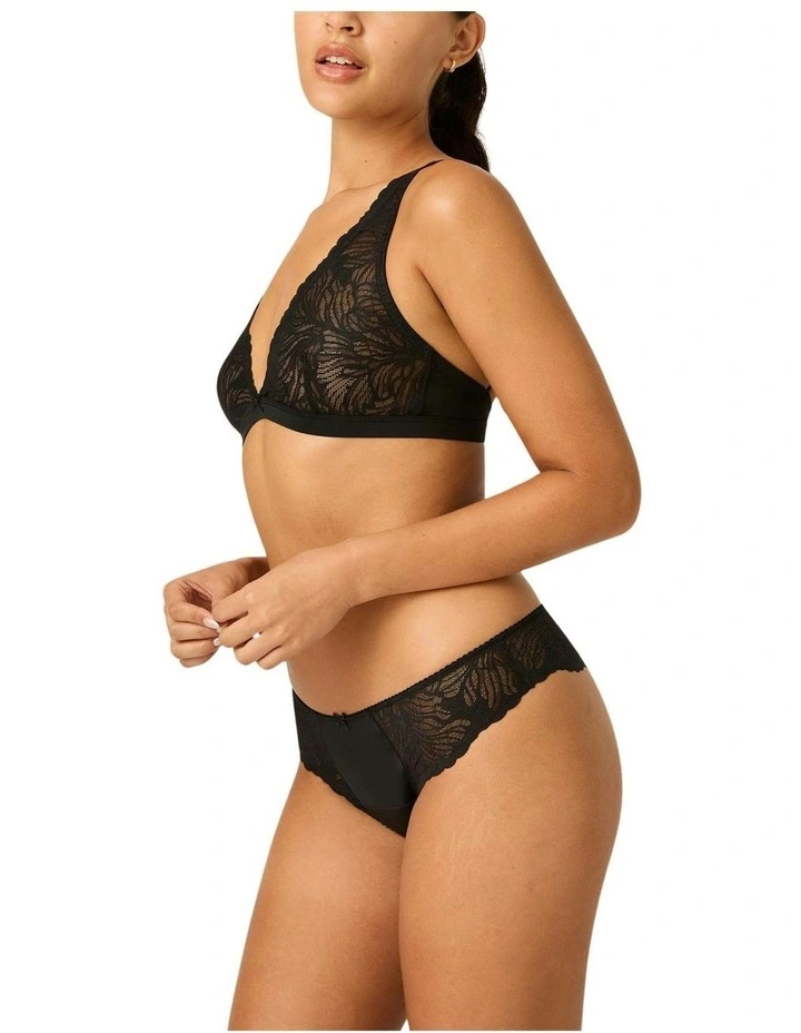 Light Absorbency Camille Period Underwear Thong in Noir Black image 3