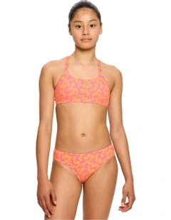 Teen Period Swimwear Bikini Brief Light Absorbency in Wavy Pink
