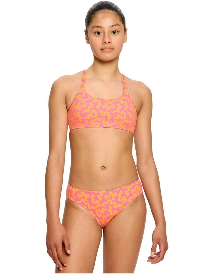 Teen Period Swimwear Bikini Brief Light Absorbency in Wavy Pink image 1