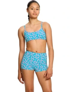 Teen Period Swimwear Hi Waist Short Super Absorbency in Wavy Blue