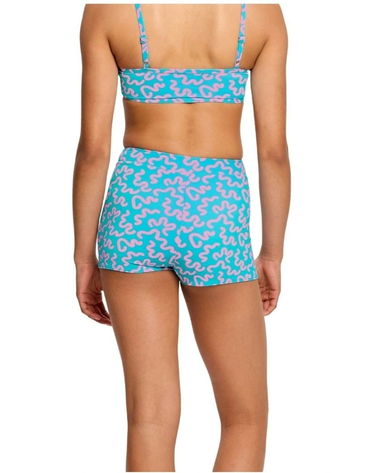 Teen Period Swimwear Hi Waist Short Super Absorbency in Wavy Blue image 2
