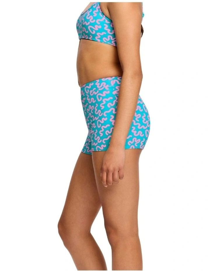 Teen Period Swimwear Hi Waist Short Super Absorbency in Wavy Blue image 3
