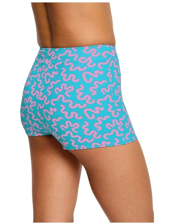 Teen Period Swimwear Hi Waist Short Super Absorbency in Wavy Blue image 4