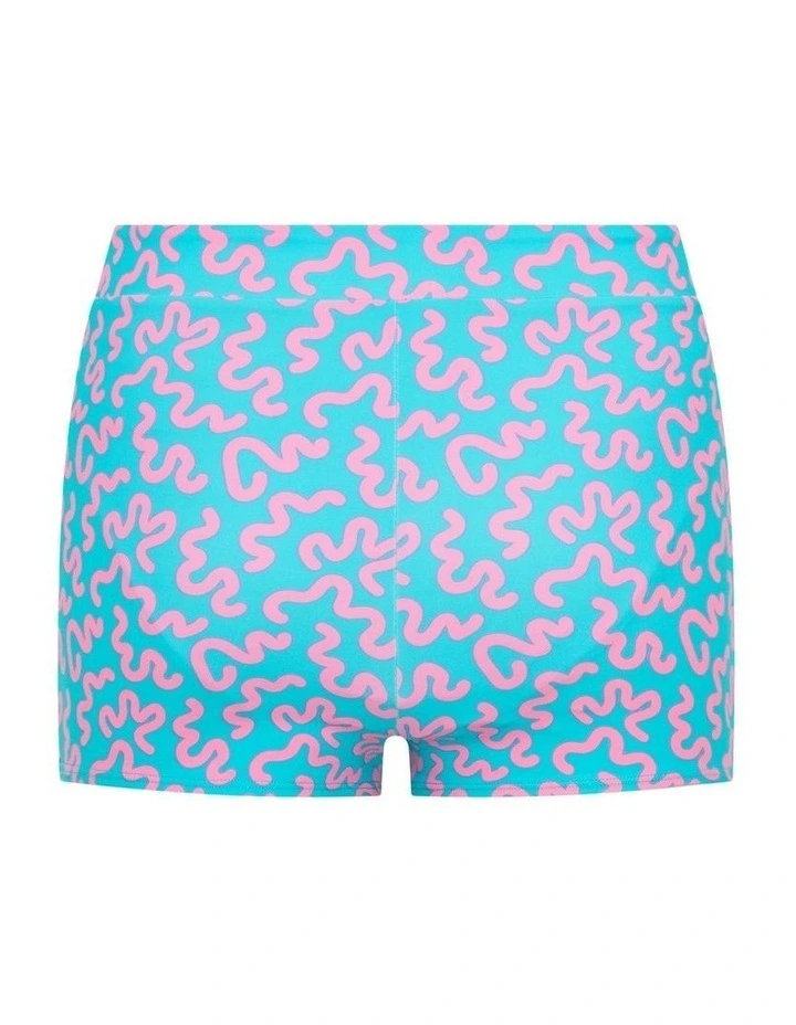 Teen Period Swimwear Hi Waist Short Super Absorbency in Wavy Blue image 6
