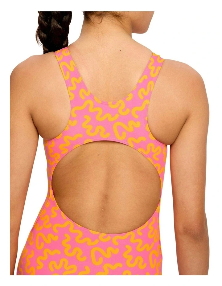 Teen Racerback One Piece in Wavy Pink image 4