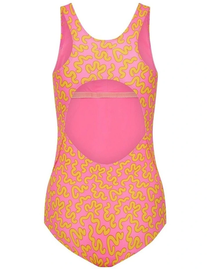 Teen Racerback One Piece in Wavy Pink image 6