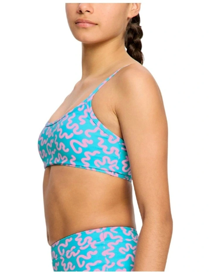 Teen Adjustable Crop Top in Wavy Blue image 2