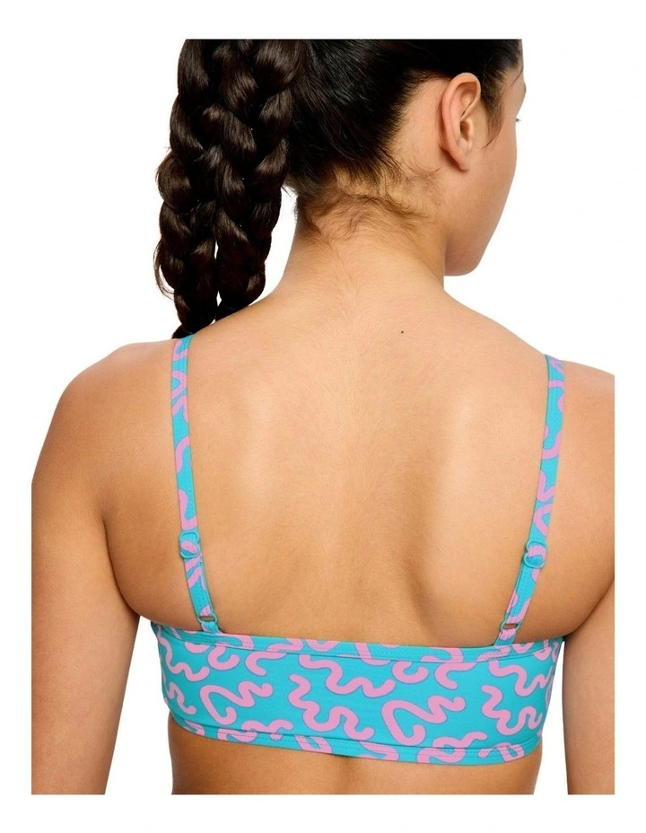 Teen Adjustable Crop Top in Wavy Blue image 3