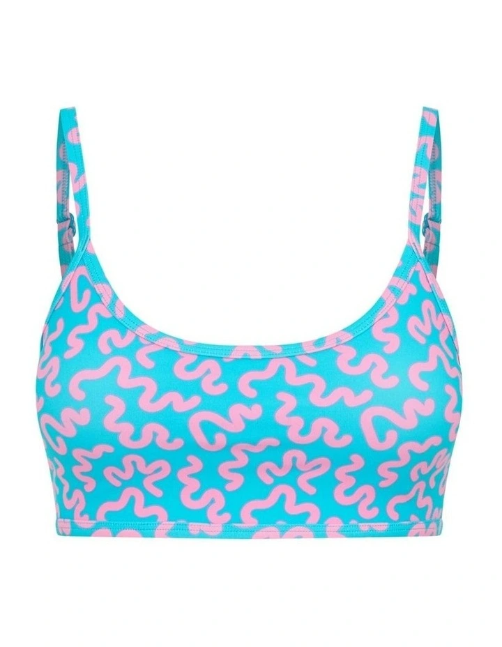 Teen Adjustable Crop Top in Wavy Blue image 4