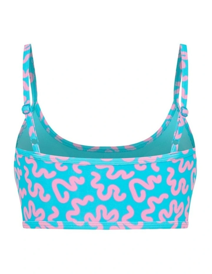 Teen Adjustable Crop Top in Wavy Blue image 5