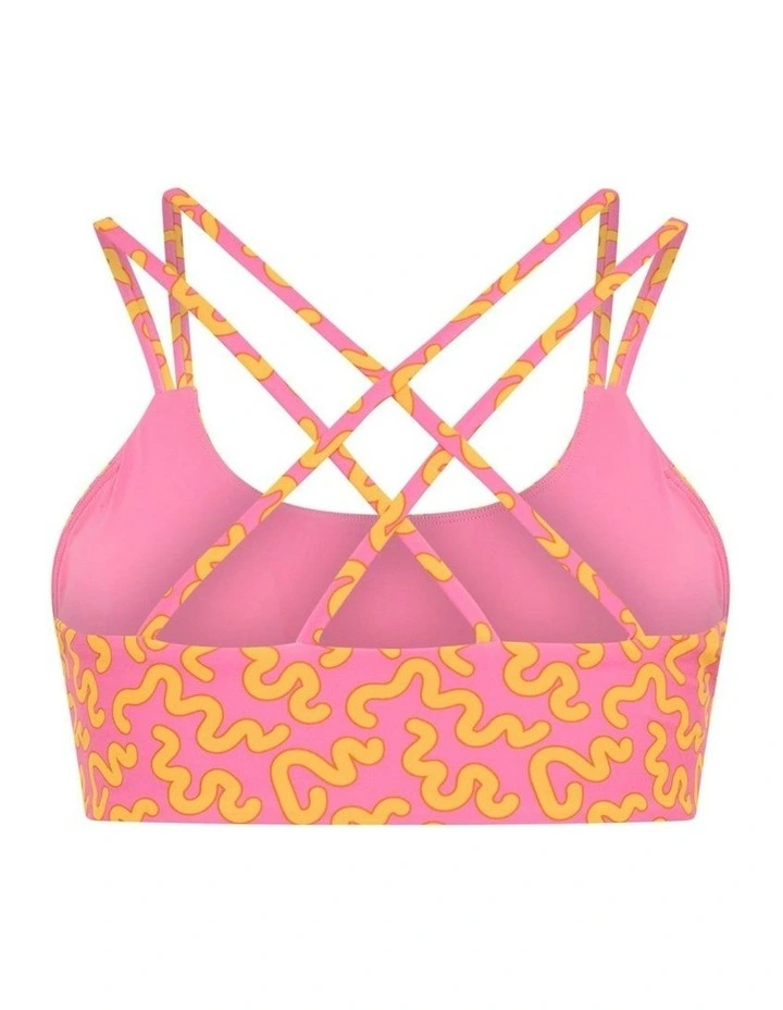 Teen Cross Back Crop Top in Wavy Pink image 6
