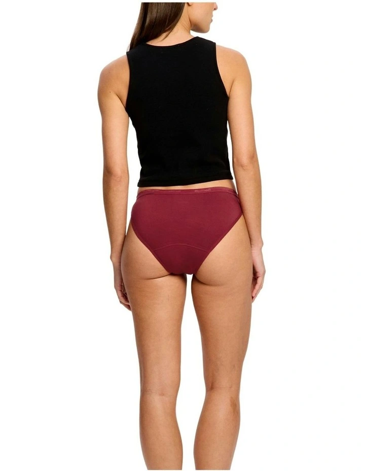 Classic Period Moderate Absorbency Bikini Brief in Red image 2
