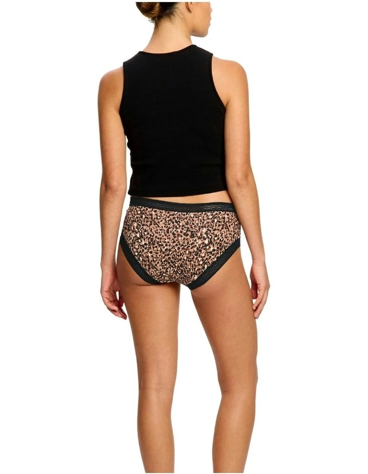 Sensual Period Boyleg Light Absorbency Animalia Underwear in Brown image 2