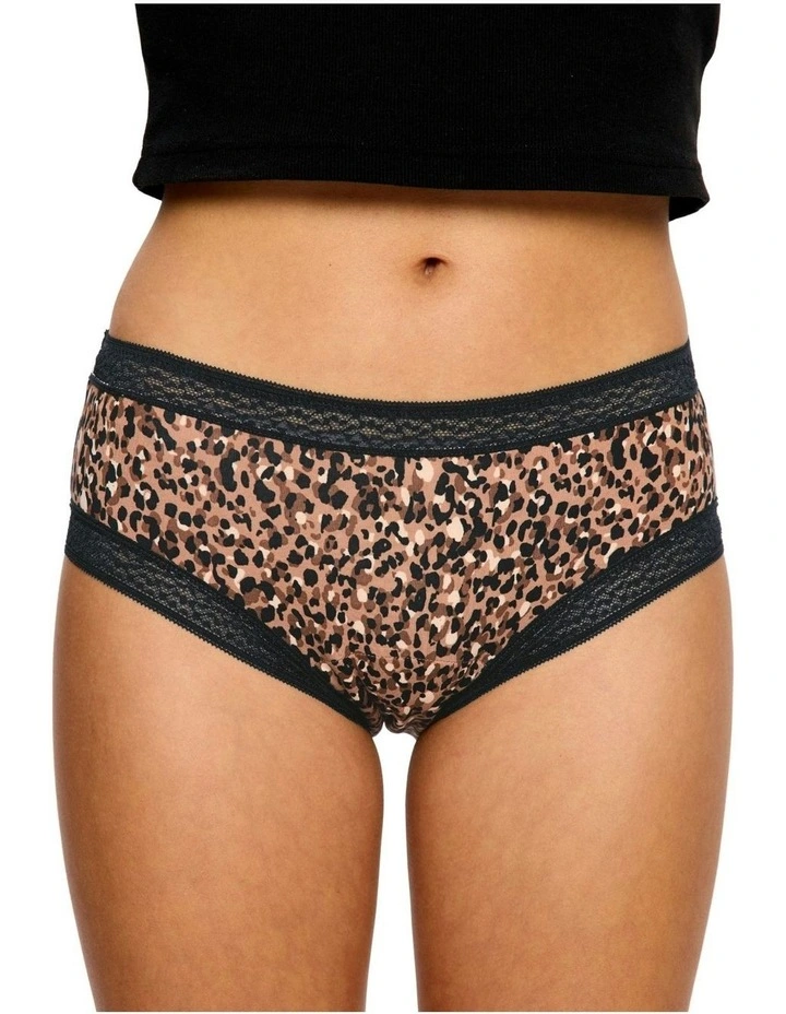 Sensual Period Boyleg Light Absorbency Animalia Underwear in Brown image 4
