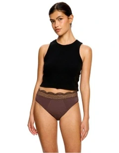 Sensual Hi Waist Period Super Absorbency Mahogany Bikini in Brown