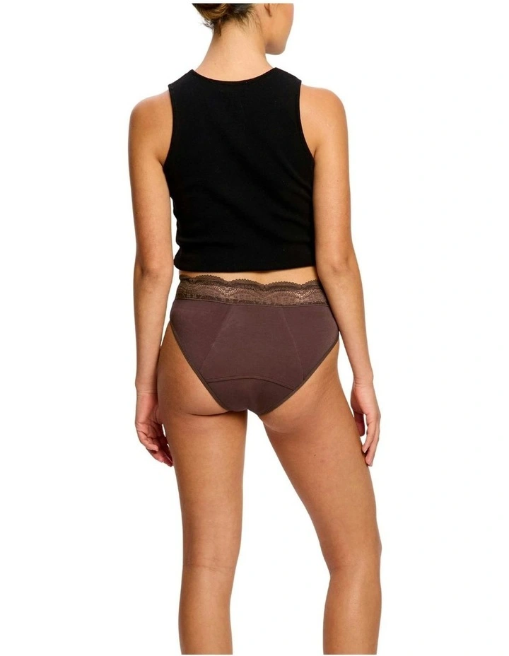Sensual Hi Waist Period Super Absorbency Mahogany Bikini in Brown image 2