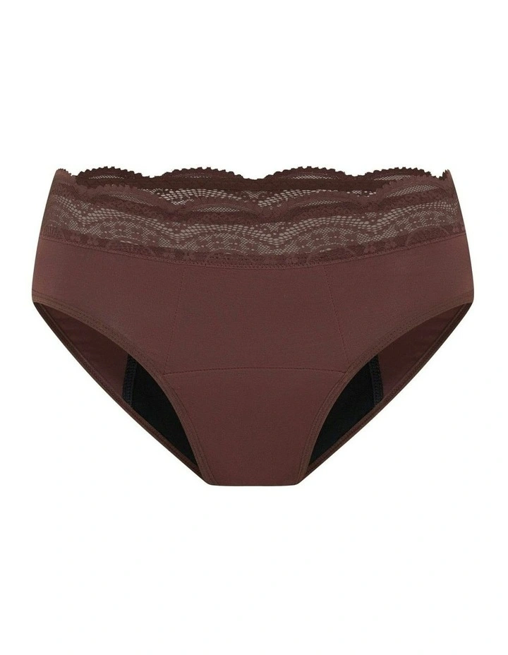 Sensual Hi Waist Period Super Absorbency Mahogany Bikini in Brown image 5
