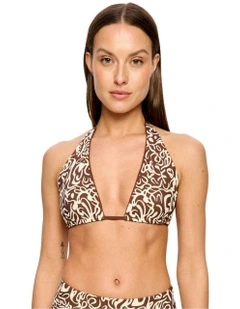 Reversible Sea Swirl Multiway Swimwear Top in Brown