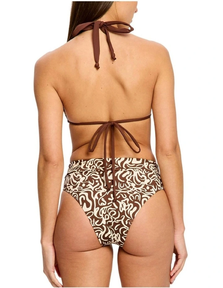 Reversible Sea Swirl Multiway Swimwear Top in Brown image 2