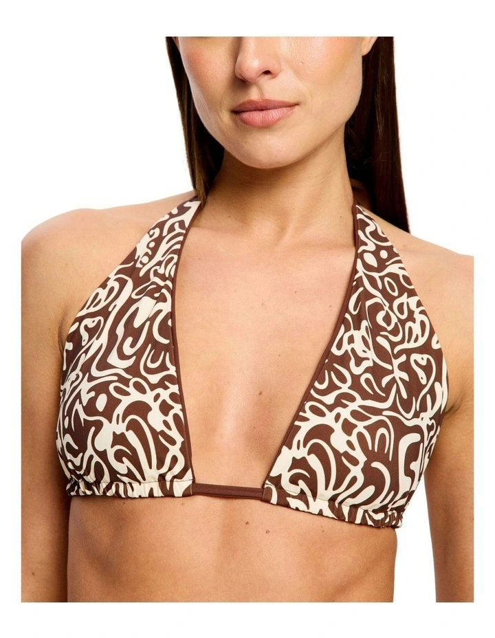 Reversible Sea Swirl Multiway Swimwear Top in Brown image 4