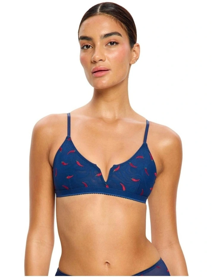 Valentines Day V-Bralette in Blue image 1