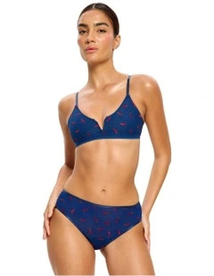 Valentines Day Hi Waist Period Brief in Blue