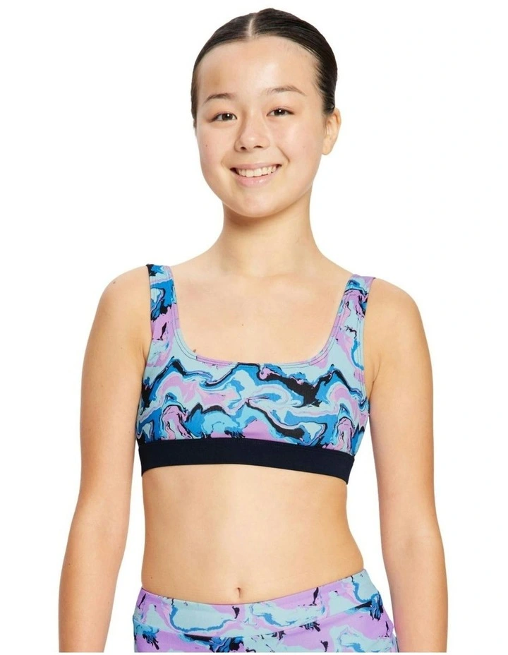 Teen Period Swimwear Reversible Crop Top in Blue image 1