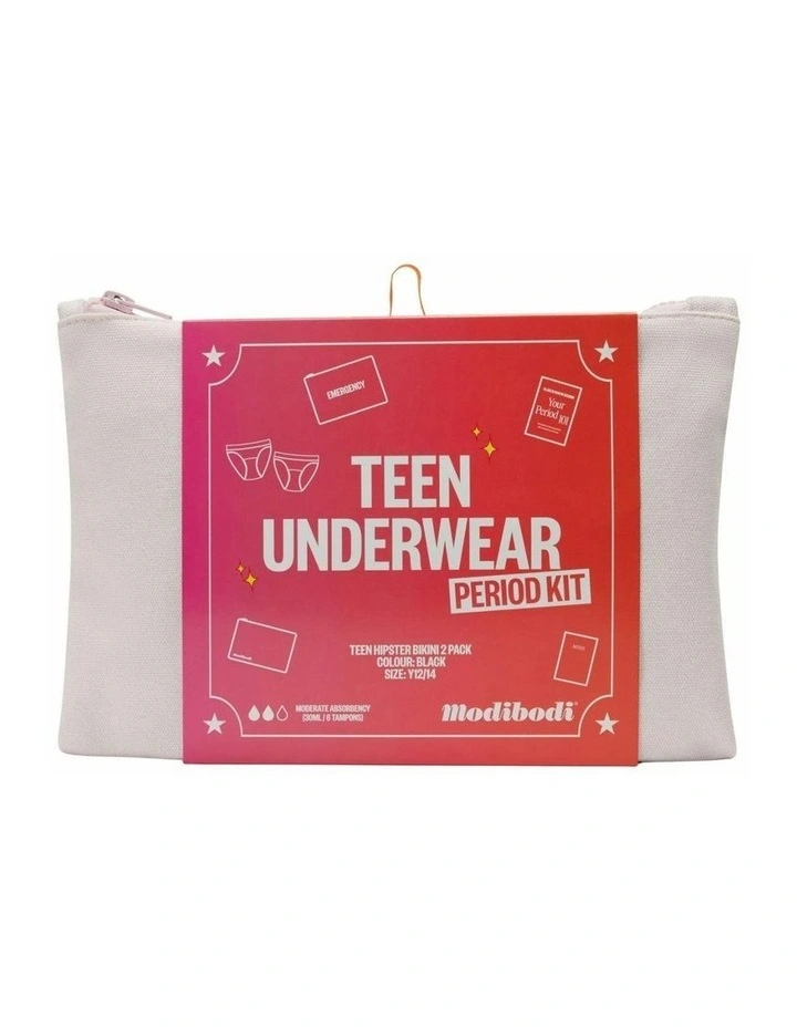 Underwear Period Kit with 2 Pack Hipster Bikini in Black image 3