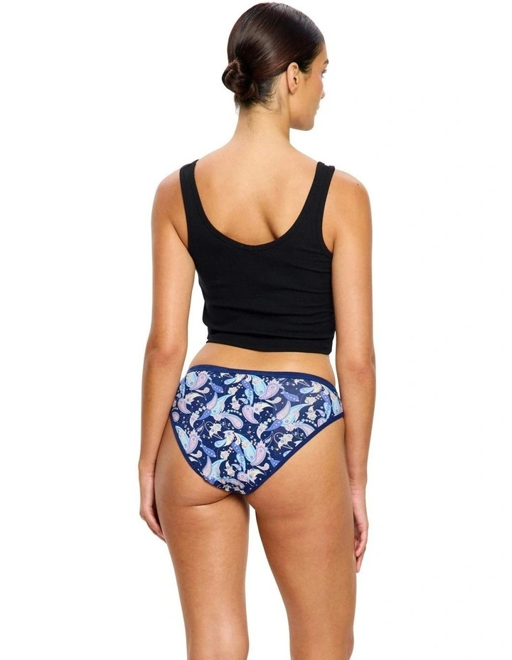 Classic Period Super Absorbency Opulent Paisley Bikini in Navy image 4