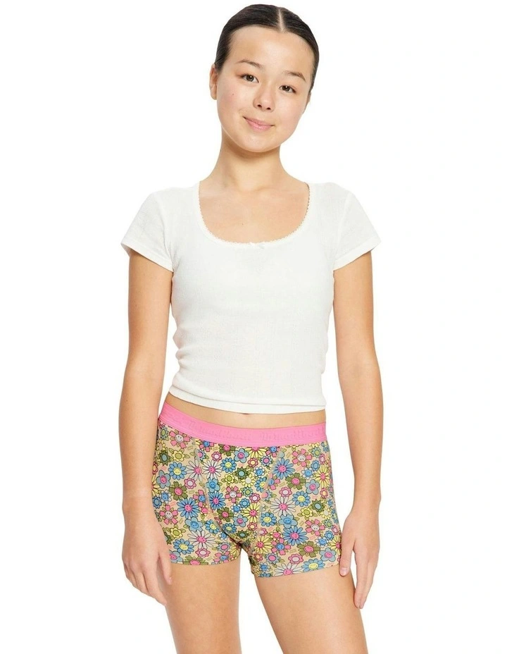 SmileyWorld x Teen Super Absorbency Bubbly Blossom Hipster Boyshort in Pink image 2