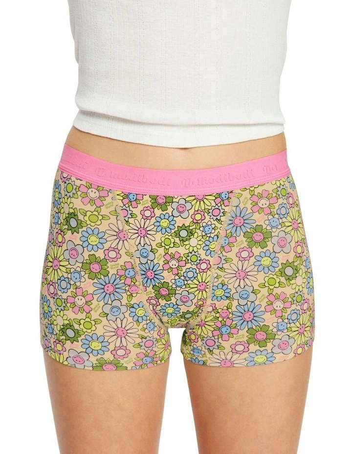 SmileyWorld x Teen Super Absorbency Bubbly Blossom Hipster Boyshort in Pink image 4