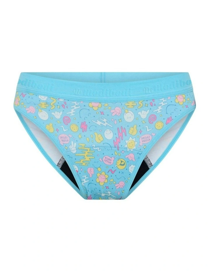 SmileyWorld x Teen Hipster Period Bikini in Moderate Absorbency Wonderlust Blue image 5