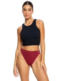 Seamfree Active Hi Waist Period Thong Light Absorbency Caramelised in Red