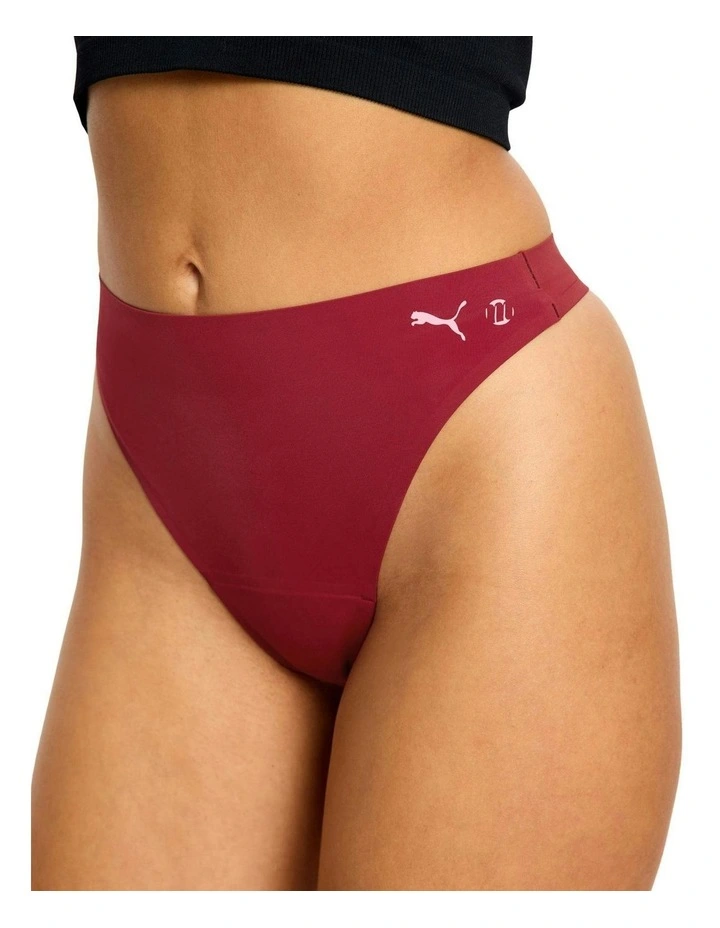 Seamfree Active Hi Waist Period Thong Light Absorbency Caramelised in Red image 5