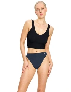 Seamfree Active Hi Waist Period Thong Light Absorbency in Midnight
