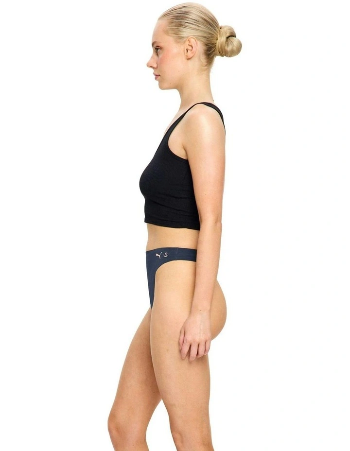 Seamfree Active Hi Waist Period Thong Light Absorbency in Midnight image 3