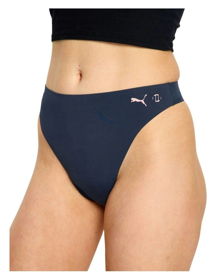 Seamfree Active Hi Waist Period Thong Light Absorbency in Midnight image 5