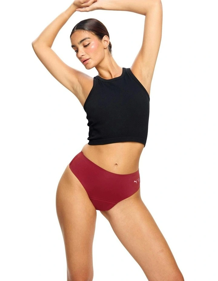 Seamfree Active Hi Waist Cheeky Moderate Absorbency Caramelised in Red image 1