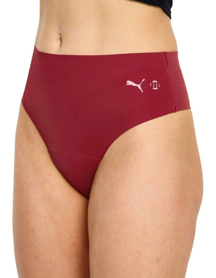 Seamfree Active Hi Waist Cheeky Moderate Absorbency Caramelised in Red image 3