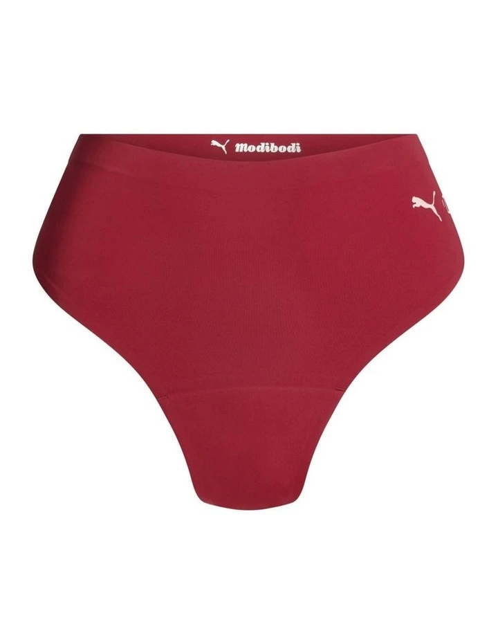 Seamfree Active Hi Waist Cheeky Moderate Absorbency Caramelised in Red image 4