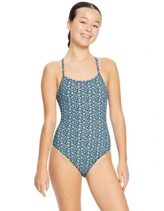 Teen Swimwear Racer One Piece Light Absorbency Luna Blossom in Black
